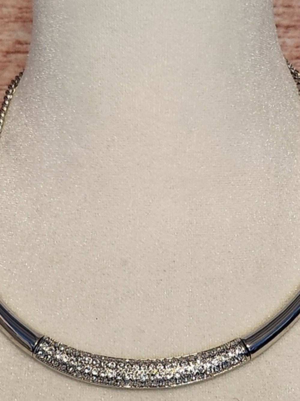 Touchstone Crystal Silver Pavé Collar Necklace